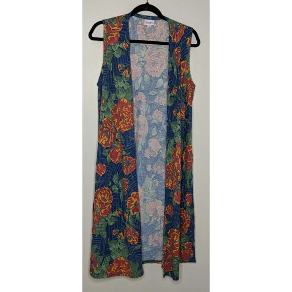 LuLaRoe Floral Joy Vest - Size M - GUC - Picture 1 of 7